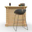 106cm Solid Wood Bar