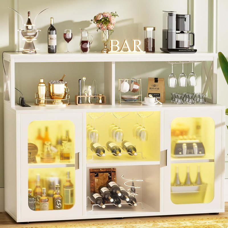 Armoire de bar 47,2 po Xachary, Blanc
