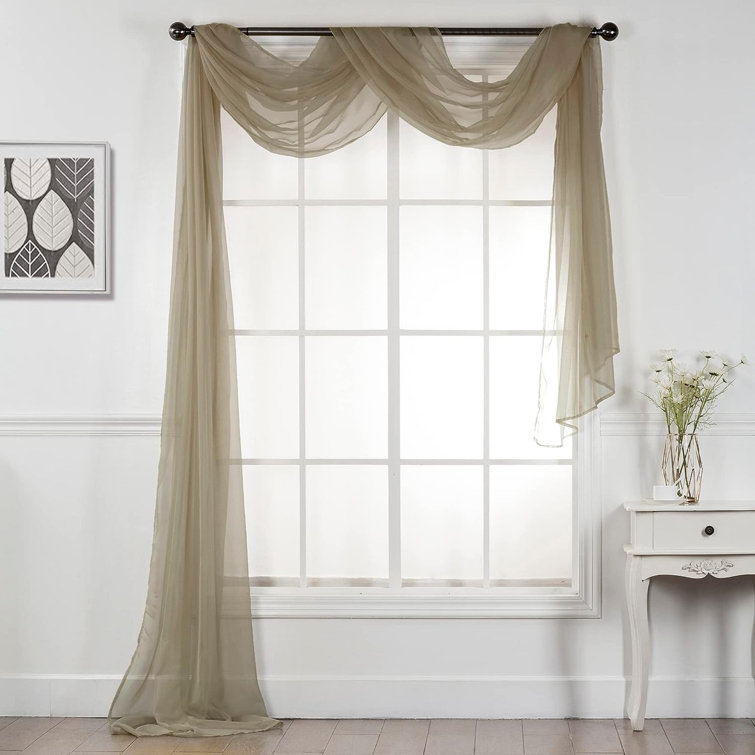 Winston Porter Marimuthu Polyester Sheer Window Scarf Panel | Wayfair