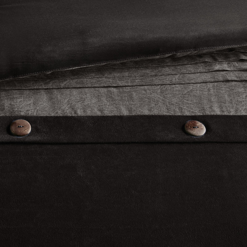 Édredon gris en fausse daim 7 pièces avec coussins décoratifs gris
