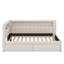 Lit plateforme tapissier simple avec ports USB et ceinture à DEL, avec 2 tiroirs-114344351
