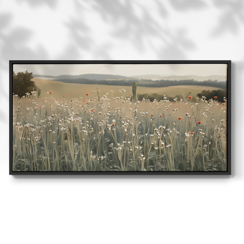 Botanical Series-CCXV- Toile tendue avec châssis tendue, prête à être accrochée, H 25 po x l 49 po