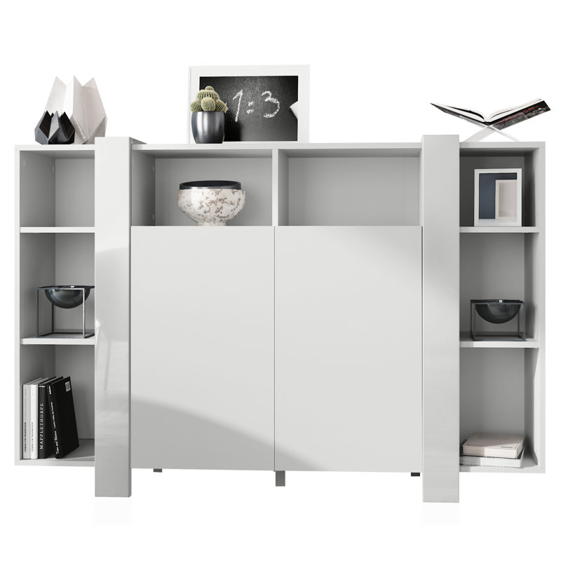 Abbie-May 149cm Sideboard, White Matt/White High Gloss