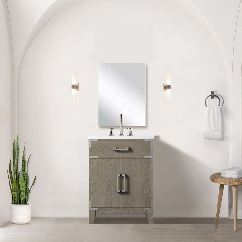 Meuble-lavabo simple en chêne gris 24 po X P 18 po D
