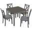 Ensemble de table de salle à manger 5 pièces en bois élégant avec 4 chaises pour le salon, la cuisine et la salle à manger-178521661-178521658