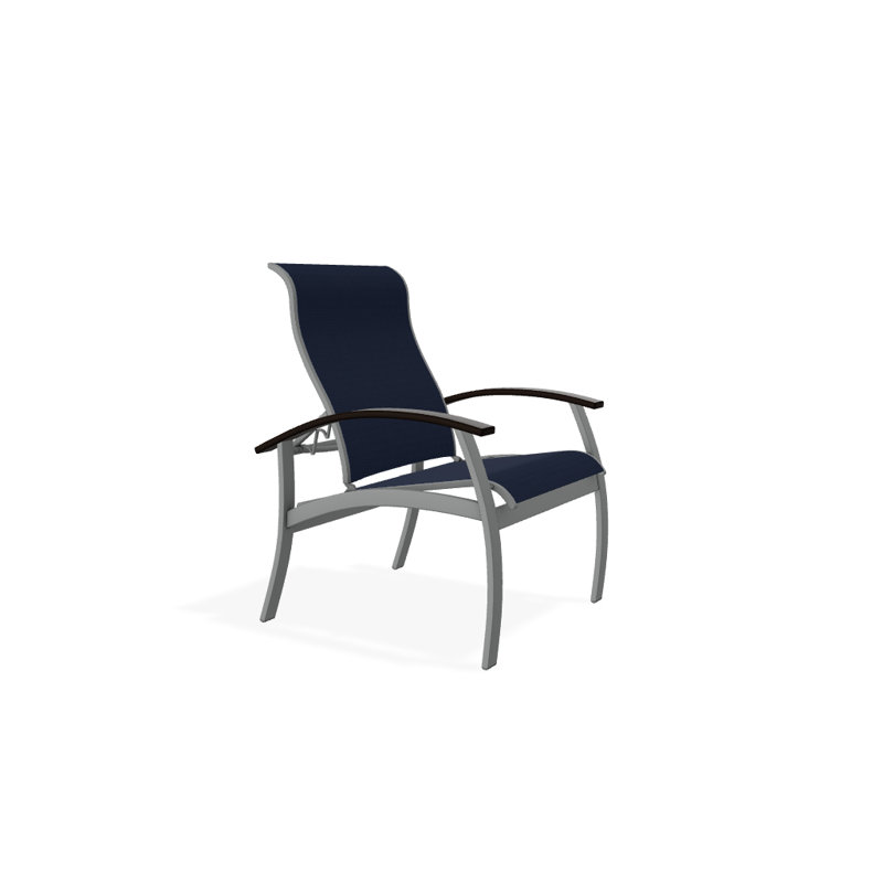 Chaise de patio Askar, Bleu marine 13D Sunbrella®, Graphite texturé, Kona