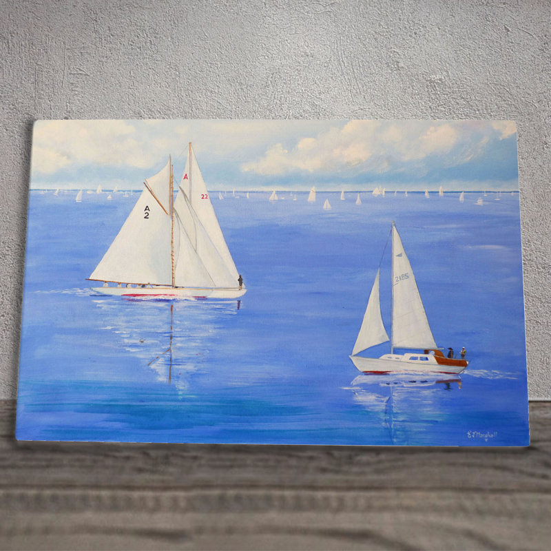 ESTHER MARSHALL Coastal Nautical & Beach Wall Decor on Ceramic