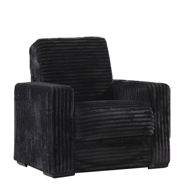 Fauteuil Monet, Noir, Velours côtelé noir