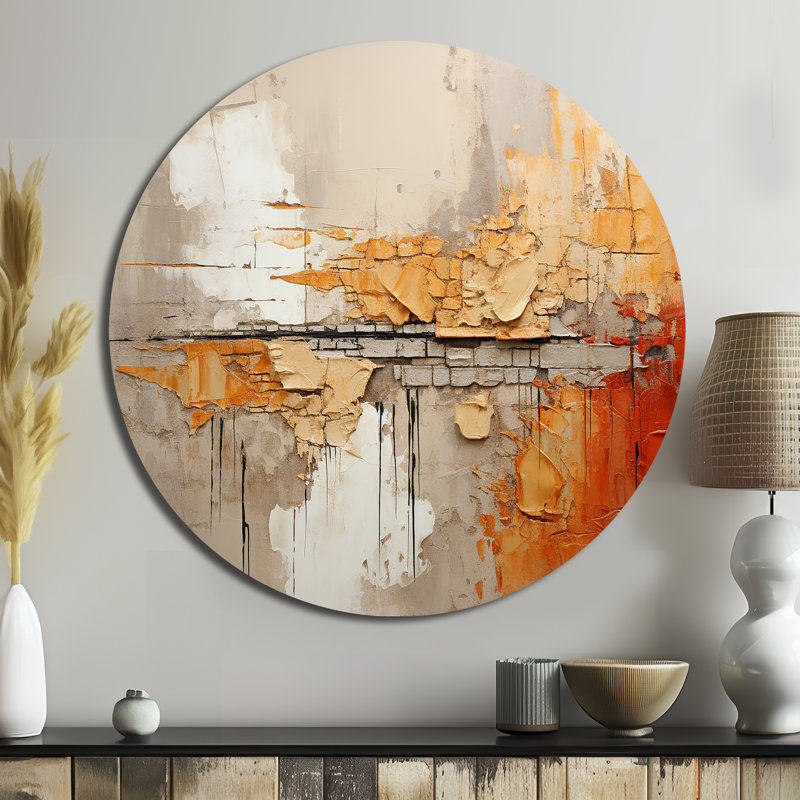 Codel - art abstrait rond en métal, H 16 po x l 16 po