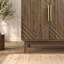 Armoire d'appoint moderne 55 "en noyer avec bords arrondis, 4 portes et beaucoup de rangement-381590886