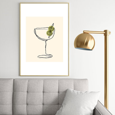 Thespacehouse Dirty Martini Cocktail Drink Metal Framed Art Print
