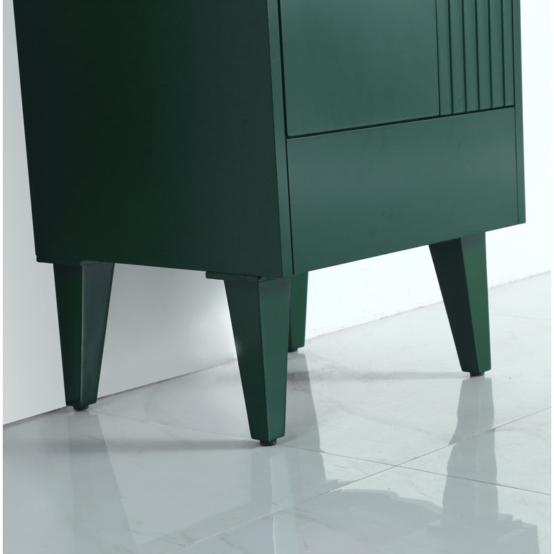 Ensemble de meuble-lavabo simple 20 po Saimah, Vert, Chrome poli