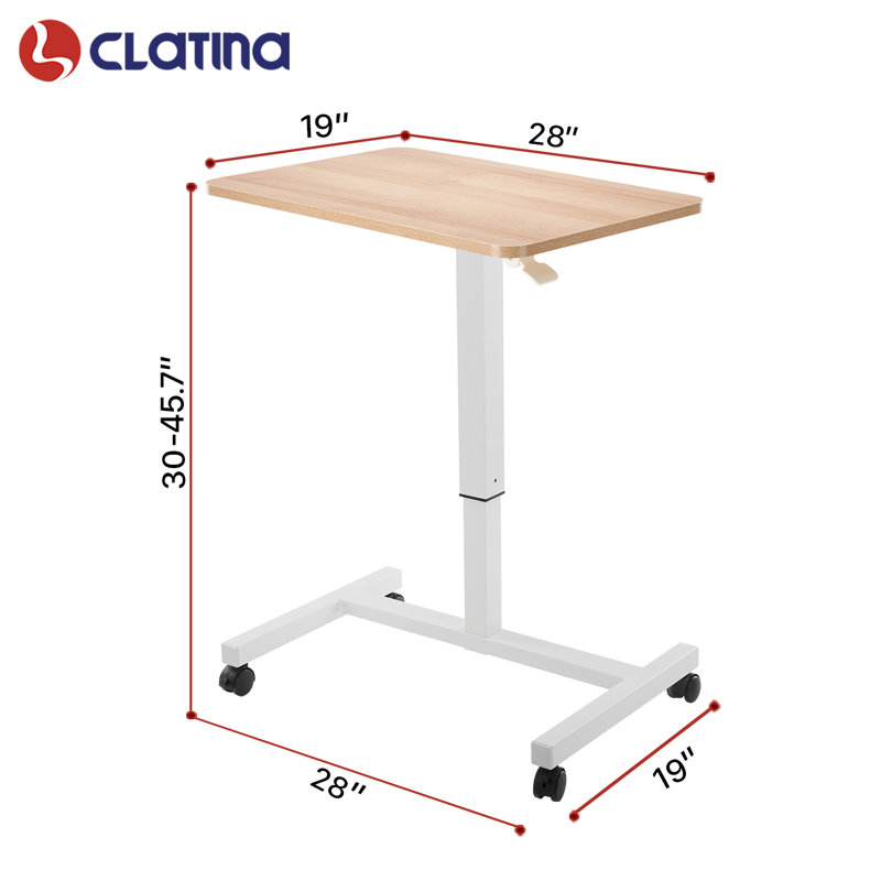 Adjustable Beige and White Laptop Standing Desk Cart