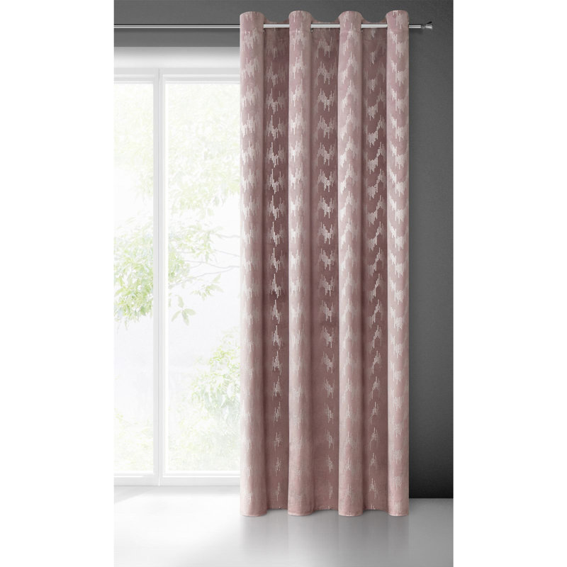Adelaina Blackout Curtains Single Panel, Powder