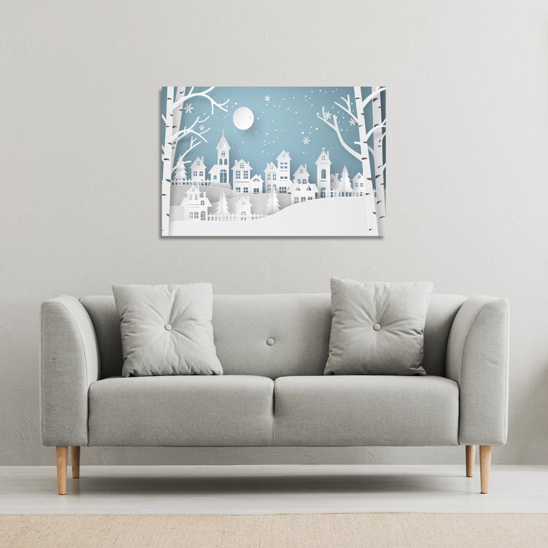 Winter Snow Urban Countryside 1 Piece Wrapped Canvas Wall Art, 101cm H x 101cm W