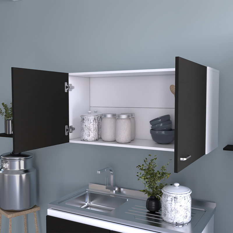Armoire murale 2 portes Carbon Espresso, Noir