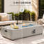 Table rectangulaire pour foyer d'extérieur au propane de 56 po avec couvercle, table d'appoint cachée, pare-vent et couvercle, 50 000 BTU-929736604