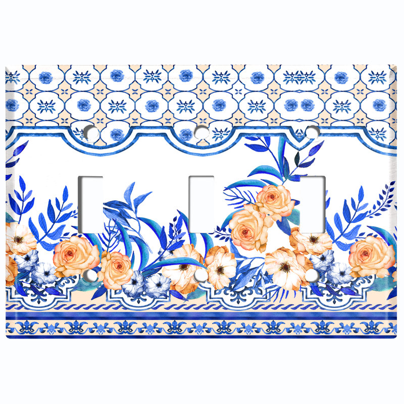 Patterned 3 - Gang Toggle Light Switch Standard Wall Plate