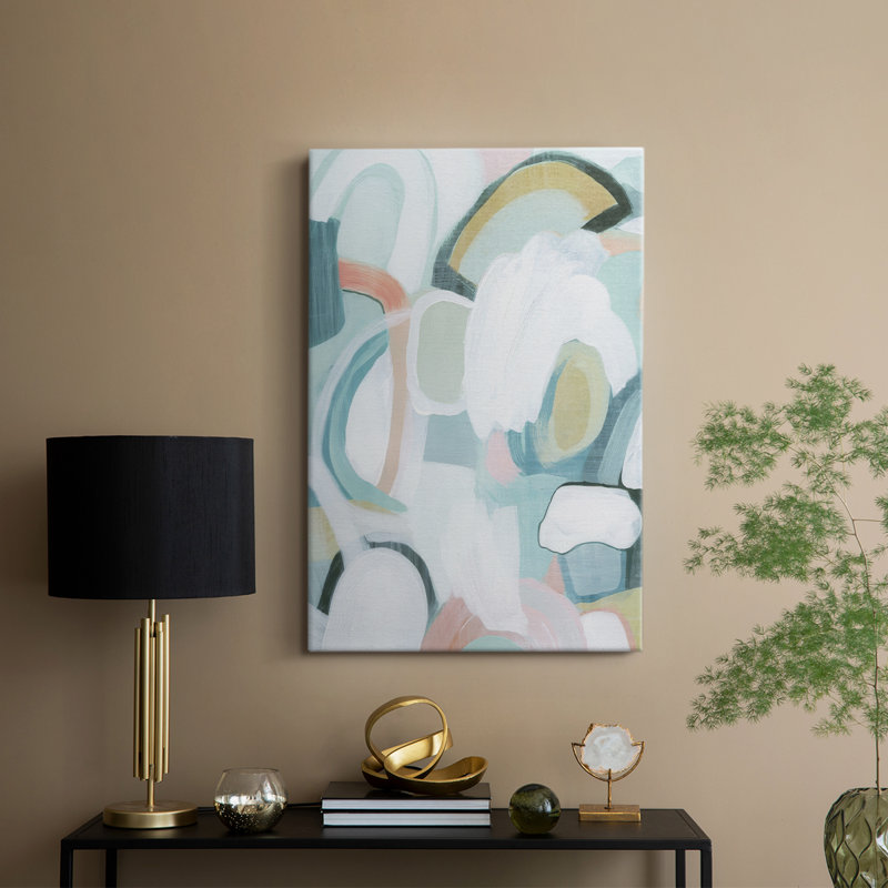 «Pastel Garden Abstraction I» - Cavas enveloppés de galerie, H 18 po x l 12 po