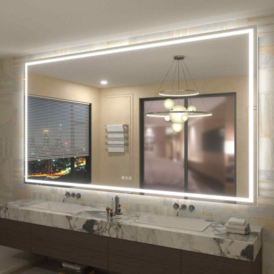 Buco Wayfair Basics® UL Certified Front & Back LED Anti-Fog Tempered Glass Bathroom/Vanity Mirror with 3-Year Warranty