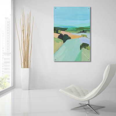  «Bright Coloured campagne 4» par Annie Warren, art mural en verre acrylique, 24 po x 36 po