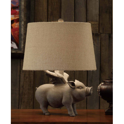 Lampe de table noire antique 20,5 po Jager
