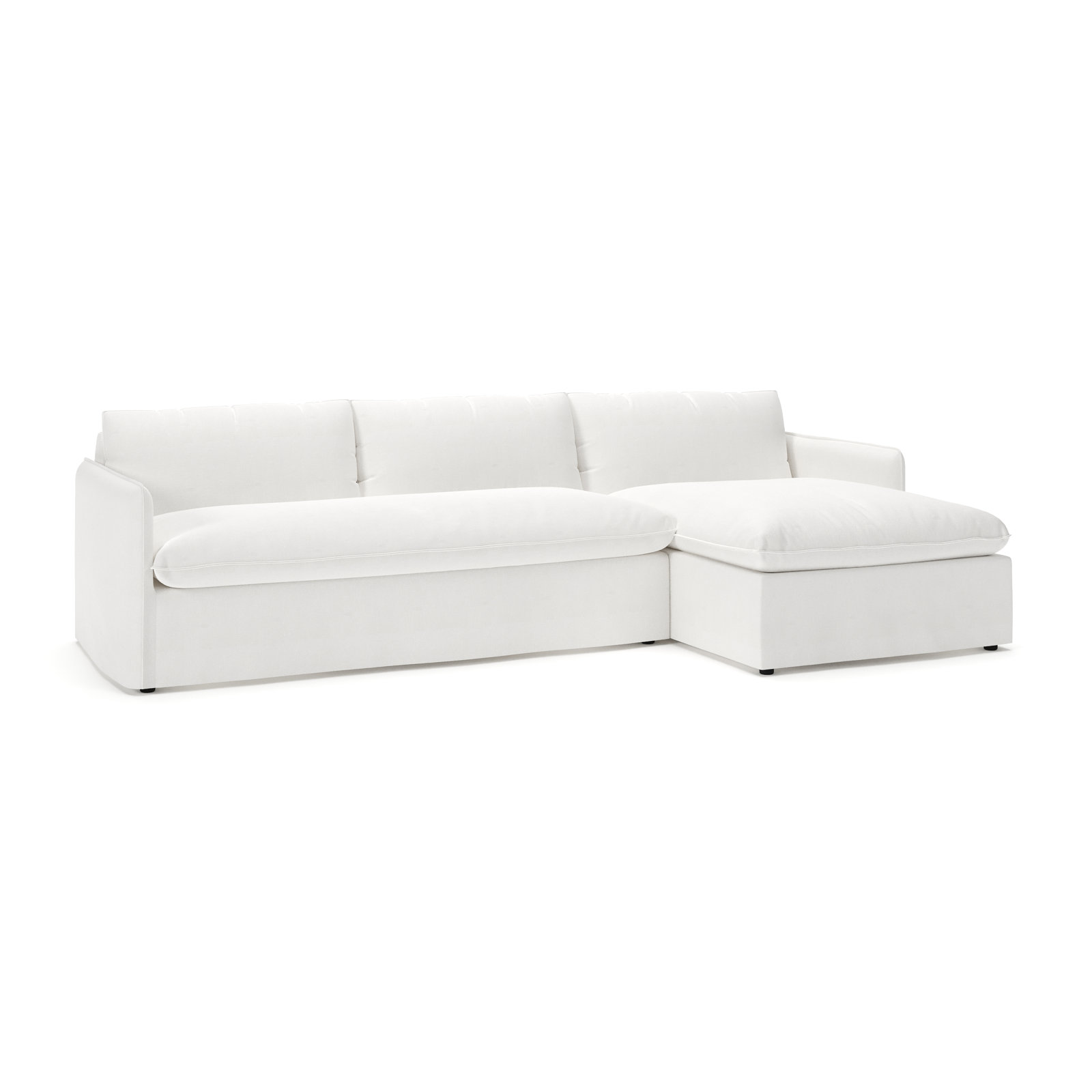 Bellatrix Sectional with Chaise, Right Hand Facing, Drusky Moonglow Sustain® Basketweave