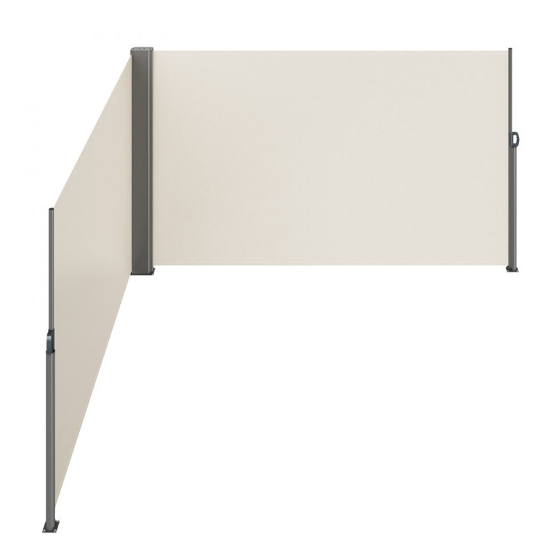 Manual Retraction Side Awning in Beige, 19.7' H x 5.25' W, White