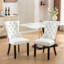 High-End Tufted Solid Wood Pu And Velvet Upholstered Dining Chair With Wood Legs Nailhead Trim 2-Pcs Set