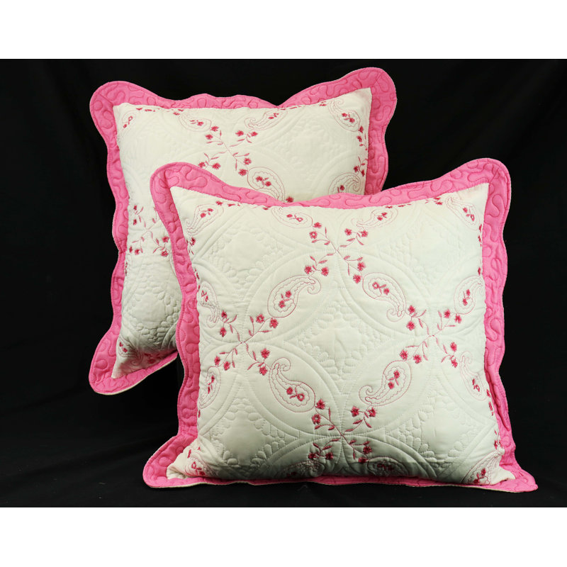Ensemble de 2 housses de coussin matelassées brodées Marina