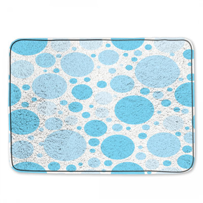 Polka Dots Bath Mat Pattern Bathroom Decor Modern