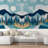 Abstract Mountains Peel & Stick Abstract Border-93867651