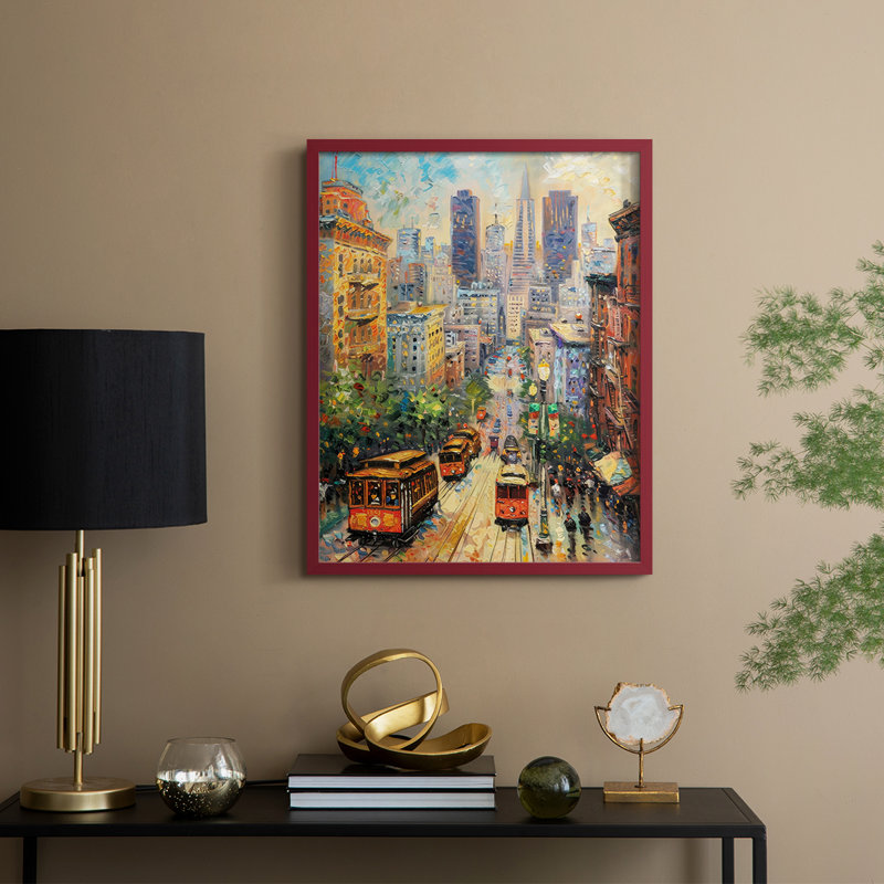 LANDSCAPES Series CECLV, reproduction encadrée - bois massif, H 21 po x l 17 po, Rouge