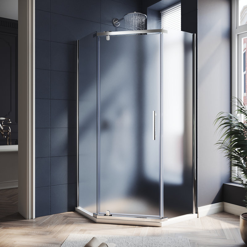 Neo-Angle Corner Shower Enclosure, Pivot Shower Door,6mm Frosted Tempered Glass,36.5"W*36.5"D*72"H