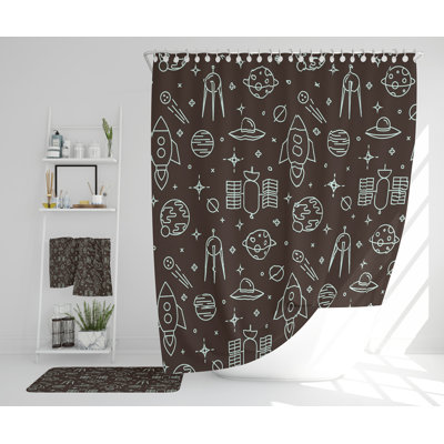 Navneet Polyester Shower Curtain Set