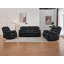 3-Piece PU Leather Reclining Living Room Set with Console Cup Holders, Sofa Loveseat & Chair-105475122