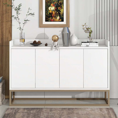 Grande console de rangement de 47,2 po avec 4 portes