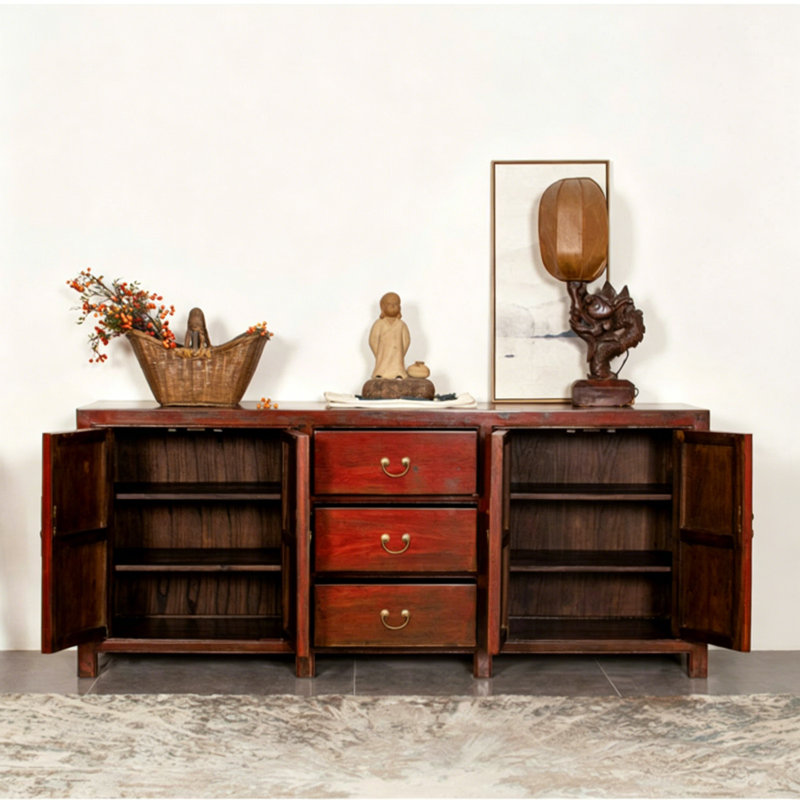 Nouvelle armoire console de style chinois, Red, Red, Red