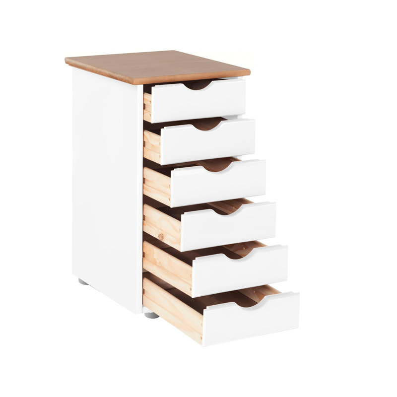 Genola Solid Wood 39 cm W Chest of 6 Drawers