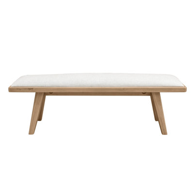 Banc rembourré Lewis Sumire en gingembre et lin naturel