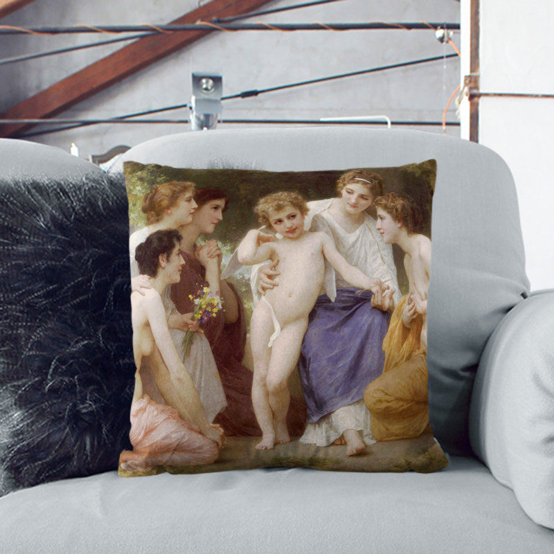 Admiration Square Throw Cushion, Black, 40cm H x 40cm W x 15cm D