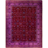 Overdyed Hand-Knotted Wool Modern-Contemporary Purple Area Rug 9' 2" x 11' 10"