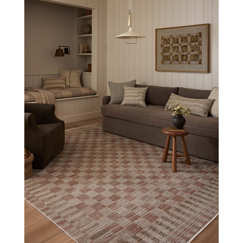 Amber Lewis x Loloi Cali Brick / Natural Area Rug, Rectangle 6'7" x 9'2"
