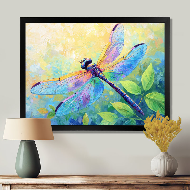 Iridescent Wings Of A Dragonfly III - impression murale libellule, H 34 po x l 44 po, Noir