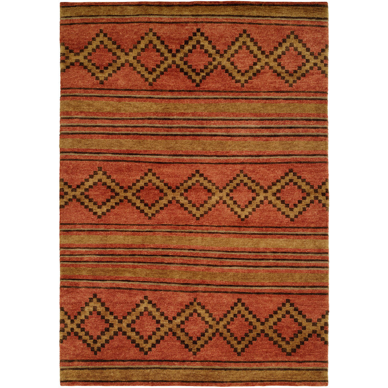 Graviett Hand Knotted Wool Southwestern Area Rug, Runner 2'6" x 12'