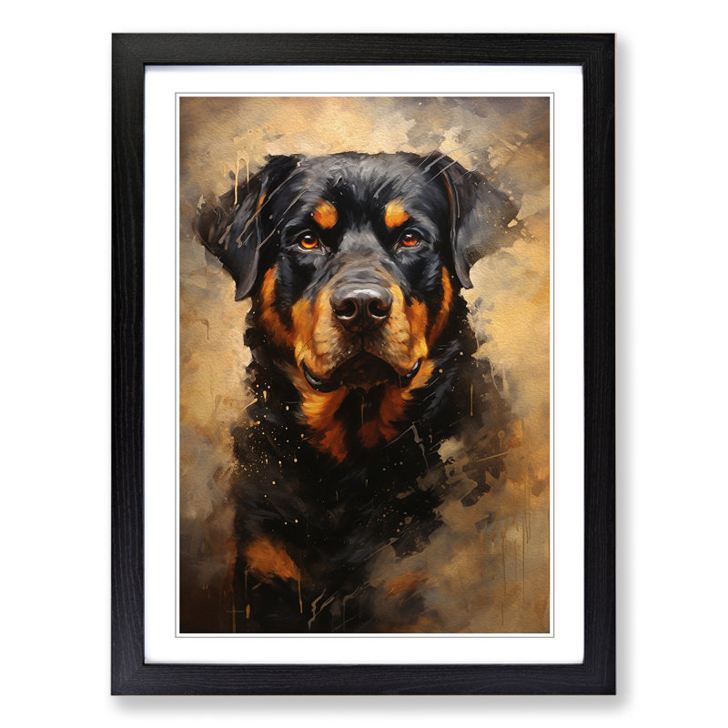 Rottweiler Contemporary - Framed Print, Black, 34cm H x 25cm W x 2cm D