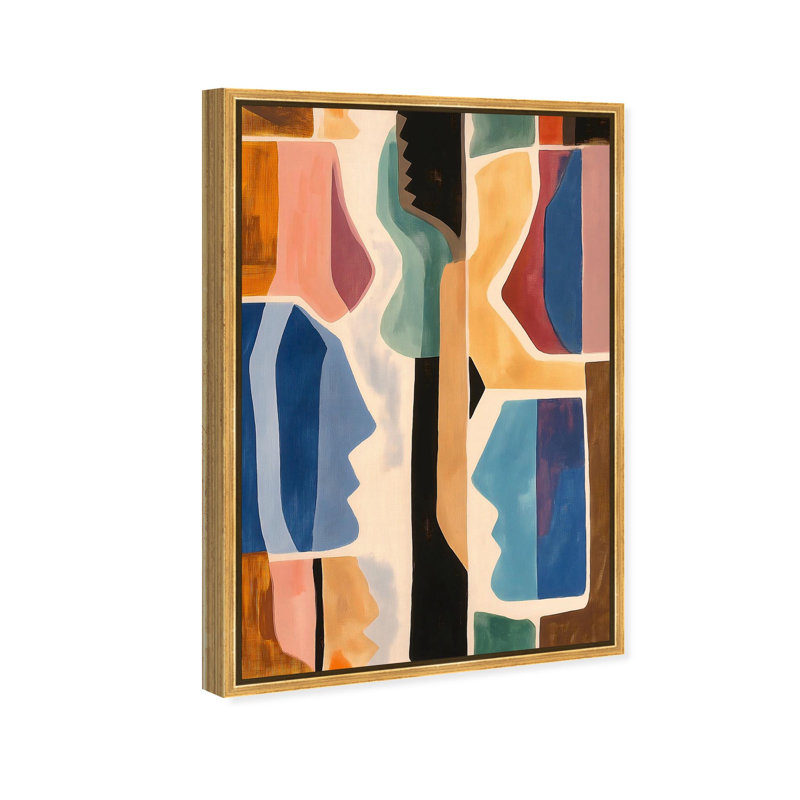 Oliver Gal Vibrant Connections II Abstract - Heavy Gel Top Coat Framed Canvas Art, Gold, 46" H x 31" W
