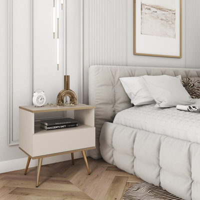Oro 54cm W Manufactured Wood Bedside Table