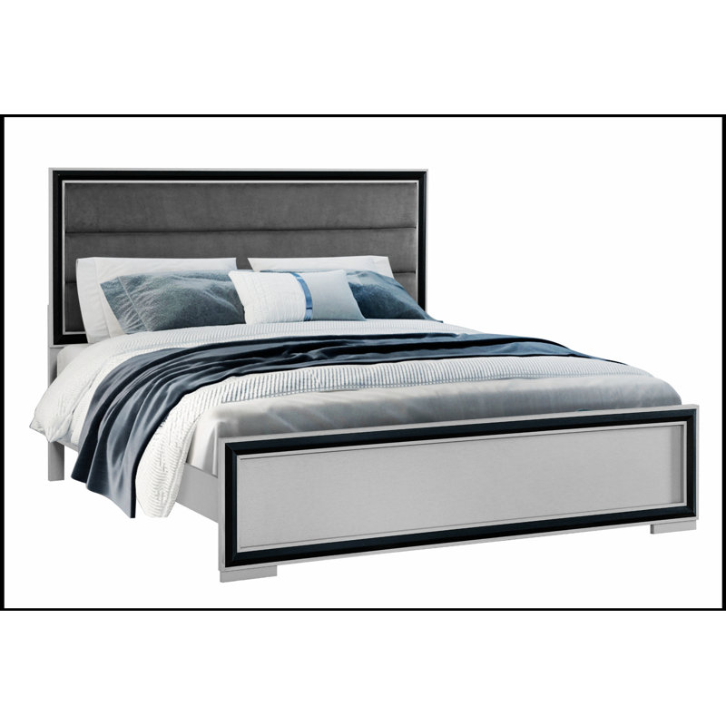 Lit Adelaide gris noir avec éclairage à DEL, alliant élégance moderne et confort pour une expérience de sommeil luxueuse
