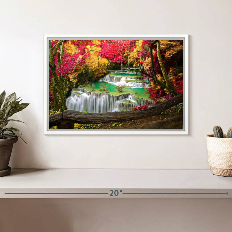 Cascade Huai Mae Khamin, Cadre flottant blanc, 13 po x 9 po